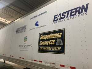 Trailer donations with logos