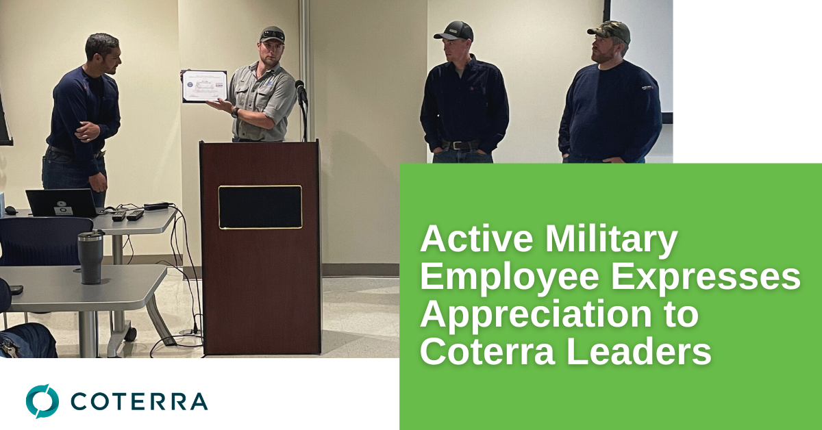 Active Military Employee Presents Appreciation Awards